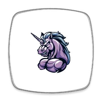 Musculation Muscles Licorne Musculation - Magnet carré - blanc - Devant