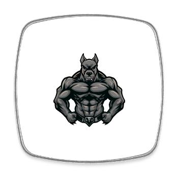 Great Dane Dog Muscles Bodybuilding - Square fridge magnet - white - Front
