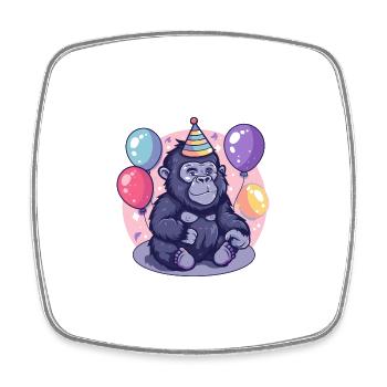 Bande dessinée d’anniversaire de gorille - Magnet carré - blanc - Devant
