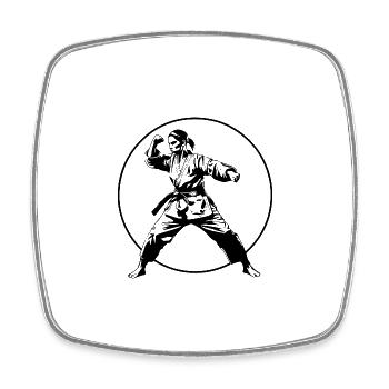Karate Silhouette - Square fridge magnet - white - Front