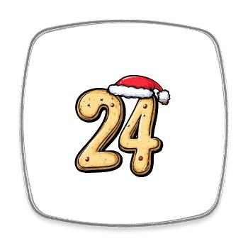 24 Numéro Noël - Magnet carré - blanc - Devant