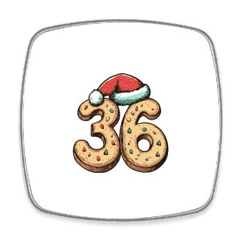 36 Number Christmas - Square fridge magnet - white - Front