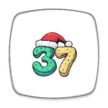37 Numéro Noël - Magnet carré - blanc - Devant
