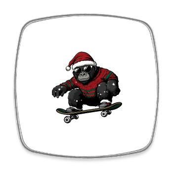 Gorilla Christmas Funny - Square fridge magnet - white - Front