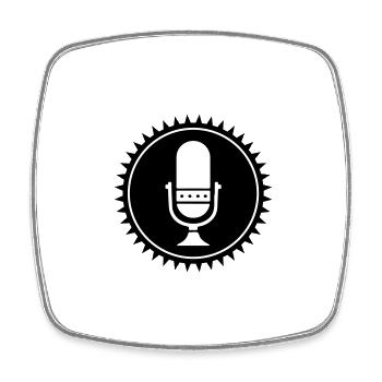 Mikrofon Podcast Symbol - Viereckiger Kühlschrankmagnet - Weiß - Vorne