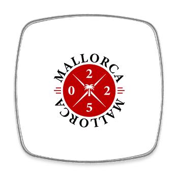 Mallorca 2025 Palme - Viereckiger Kühlschrankmagnet - Weiß - Vorne