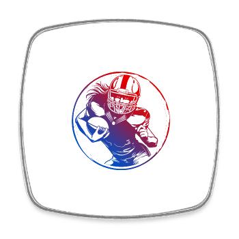 American Football Silhouette Colorful - Square fridge magnet - white - Front