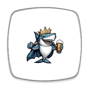 Bière de requin drôle - Magnet carré - blanc - Devant