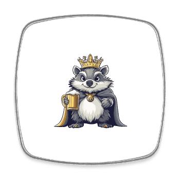 Hedgehog Beer Funny - Square fridge magnet - white - Front