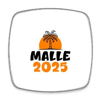 Malle 2025 - Viereckiger Kühlschrankmagnet - Weiß - Vorne