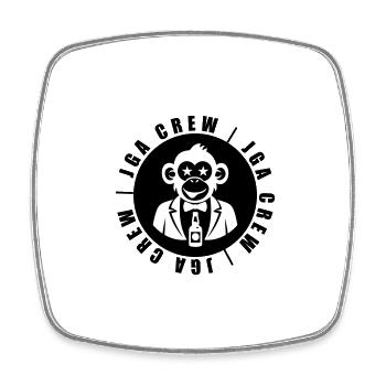 JGA Crew Affe - Viereckiger Kühlschrankmagnet - Weiß - Vorne