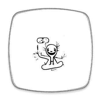Stick figure strange - Square fridge magnet - white - Front