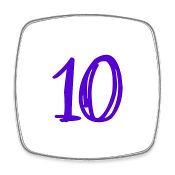 10 JAHRE. 10-JÄHRIGES JUBILÄUM. GEBURTSTAG 10 JAHRE. 10 - Viereckiger Kühlschrankmagnet - Weiß - Vorne