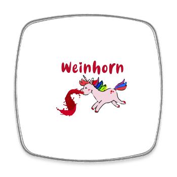 weinhorn,einhorn,wein,kotzendes einhorn - Viereckiger Kühlschrankmagnet - Weiß - Vorne