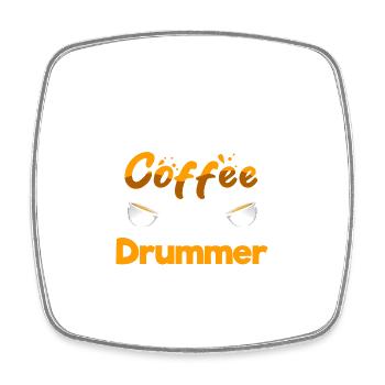 Moitié café Moitié batteur Drôle de batteur Humour - Magnet carré - blanc - Devant