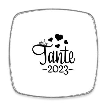 tante 2023 2f 09 - Viereckiger Kühlschrankmagnet - Weiß - Vorne