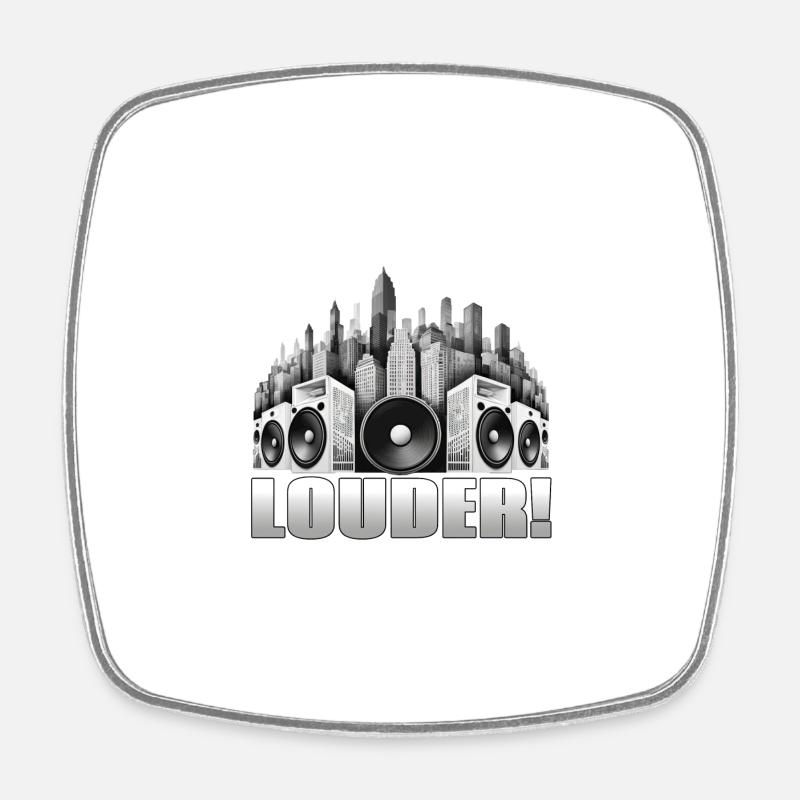 LOUDER! - Square fridge magnet - white