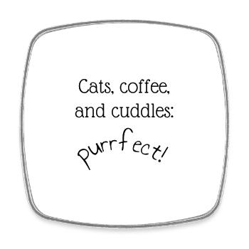 Purrfect: cat and coffee lovers - Magnet carré - blanc - Devant