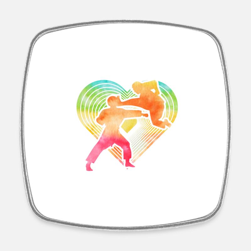 Karate - Square fridge magnet - white