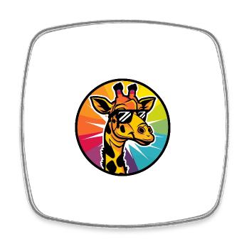 Giraffe Cool Sommer - Viereckiger Kühlschrankmagnet - Weiß - Vorne