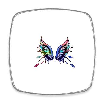 ailes d’ange, ailes, aquarelle, gris, ailes d’ange - Magnet carré - blanc - Devant