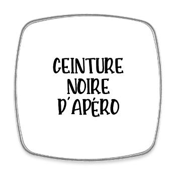 ceinture noire d'apéro - Magnet carré - blanc - Devant