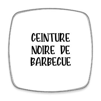ceinture noire de barbecue - Magnet carré - blanc - Devant