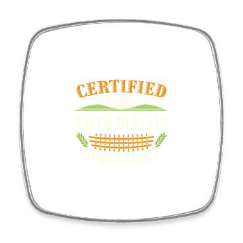 Certified Water Buffalo Specialist Farmer Funny - Square fridge magnet - white - Front