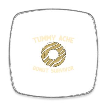 Tummy Ache Donut Survivor Drôle de nourriture préférée - Magnet carré - blanc - Devant