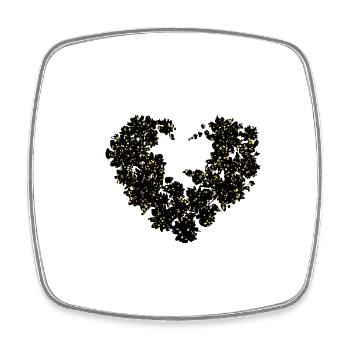 Heart with gold, gold, golden heart - Square fridge magnet - white - Front