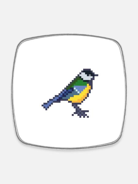 Vogel - Viereckiger Kühlschrankmagnet - Weiß
