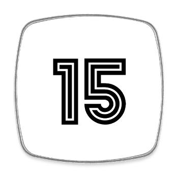 15. 15 YEARS. 15th ANNIVERSARY. 15 YEAR ANNIVERSARY. - Square fridge magnet - white - Front