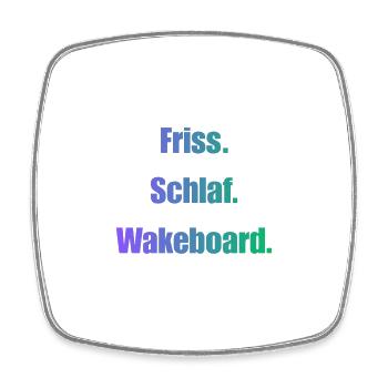 Friss Schlaf Wakeboard - Viereckiger Kühlschrankmagnet - Weiß - Vorne