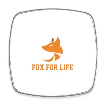 Fuchs fürs Leben 2 - Viereckiger Kühlschrankmagnet - Weiß - Vorne
