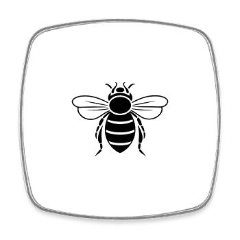 Abeille - Magnet carré - blanc - Devant