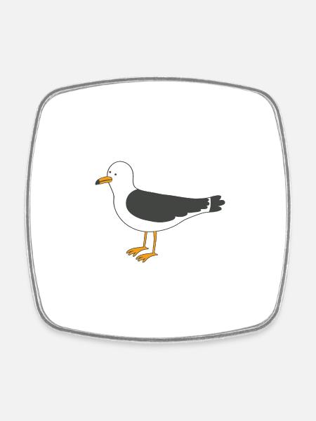 Möwe - Viereckiger Kühlschrankmagnet - Weiß