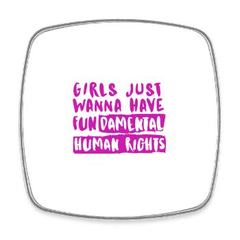 FunDamental Rights pink - Viereckiger Kühlschrankmagnet - Weiß - Vorne