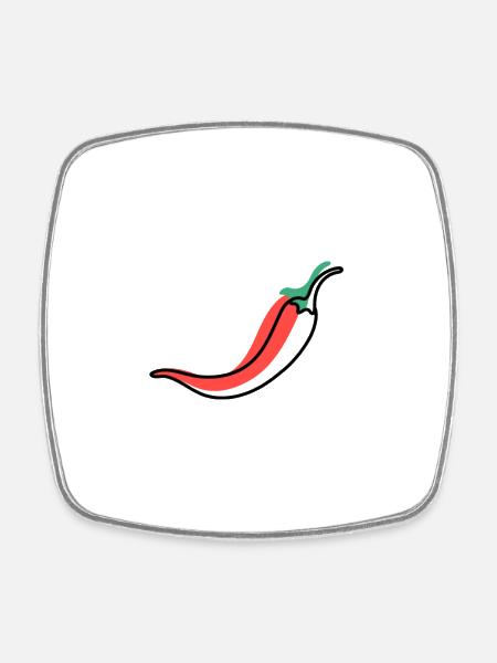 Chilischote Schote - Viereckiger Kühlschrankmagnet - Weiß