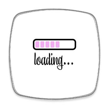 Akku Batterie loading - Viereckiger Kühlschrankmagnet - Weiß - Vorne