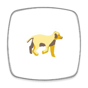 Hund - Viereckiger Kühlschrankmagnet - Weiß - Vorne