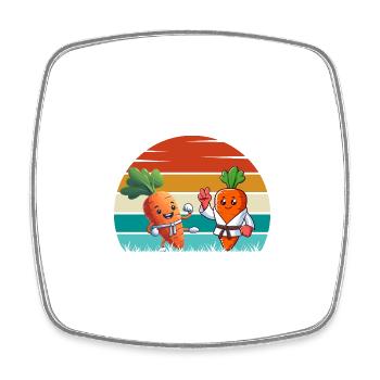 Karaté Carottes - Magnet carré - blanc - Devant