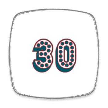 30. 30 YEARS. 30th ANNIVERSARY. 30TH ANNIVERSARY. - Square fridge magnet - white - Front