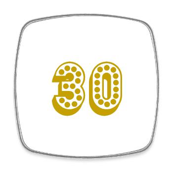 30. 30 YEARS. 30th ANNIVERSARY. 30TH ANNIVERSARY. - Square fridge magnet - white - Front