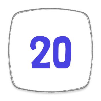 20. 20 YEARS. 20th ANNIVERSARY. 20TH ANNIVERSARY. - Square fridge magnet - white - Front