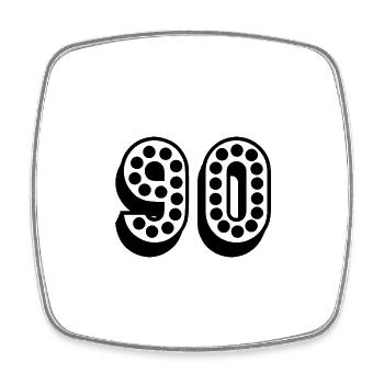 90. 90 YEARS. 90TH ANNIVERSARY. 90TH ANNIVERSARY. - Square fridge magnet - white - Front