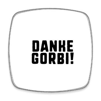 gorbiMichail Gorbatschow,danke gorbi,Gorbatschow, - Viereckiger Kühlschrankmagnet - Weiß - Vorne