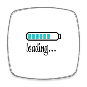 Battery Battery loading - Square fridge magnet - white - Front