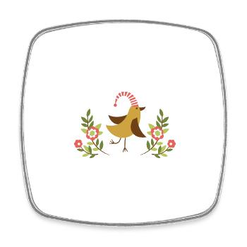 Vogel - Viereckiger Kühlschrankmagnet - Weiß - Vorne