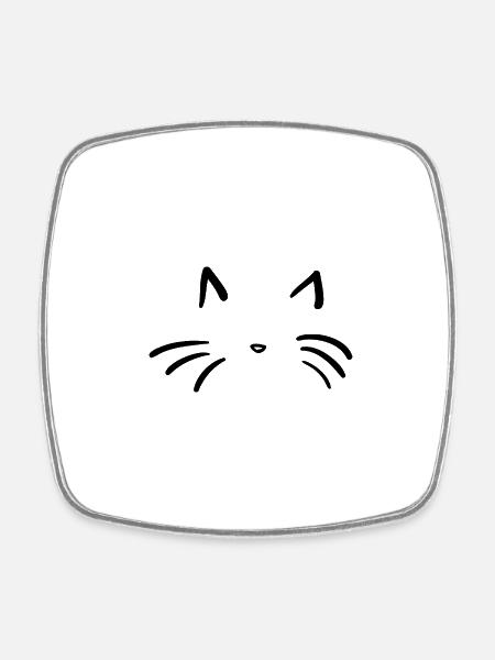 Katze - Viereckiger Kühlschrankmagnet - Weiß