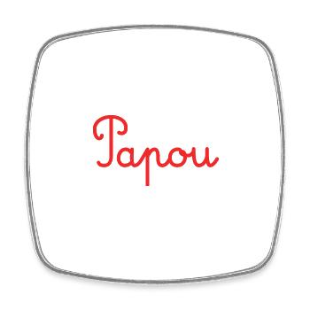 PAPOU. PAPA. FÊTE DES PÈRES. BONNE FÊTE PAPA - Magnet carré - blanc - Devant